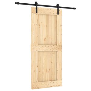 vidaXL Porte coulissante Naturel et noir 90 x 210 cm