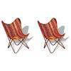 vidaXL Chaises papillon lot de 2 multicolore tissu chindi