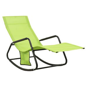 vidaXL Chaise longue acier et textil&egrave;ne vert
