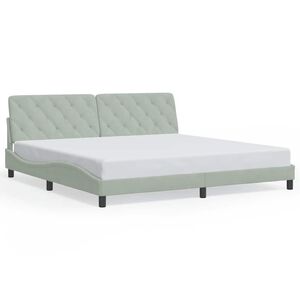 vidaXL Cadre de lit sans matelas gris clair 200x200 cm velours