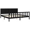 vidaXL Cadre de lit sans matelas noir 200x200 cm bois massif de pin