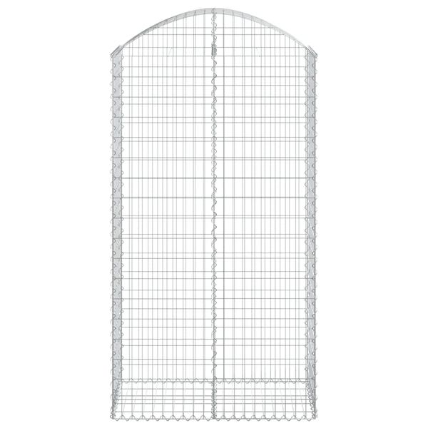 vidaXL Panier de gabions arqu&eacute; 100x50x180/200 cm Fer galvanis&eacute;