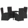 vidaXL Ensemble de salle &agrave; manger pour jardin 5 pc Noir polyrotin