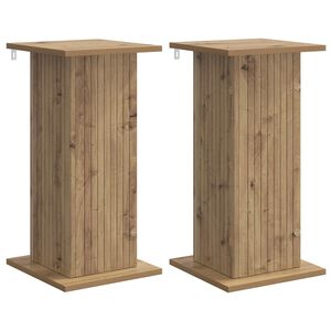 vidaXL Support de Plante 2 pi&egrave;ces Ch&ecirc;ne artisanal 30,5 x 30 x 60,5 cm