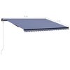 vidaXL Auvent r&eacute;tractable capteur de vent LED 500x300 cm Bleu et blanc