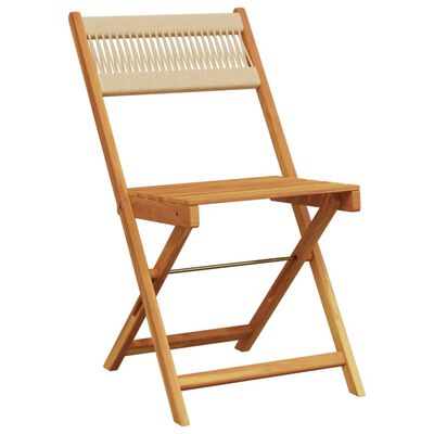 vidaXL Chaises de bistrot lot de 2 beige bois d'acacia et corde