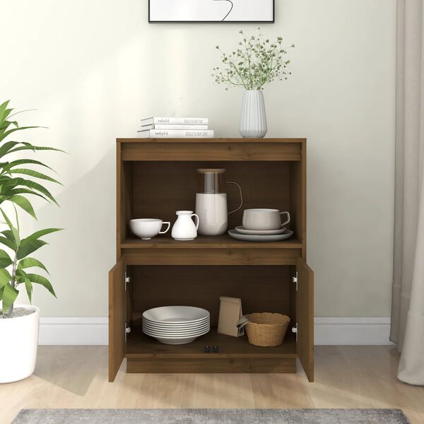 vidaXL Buffet Marron miel 60x34x75 cm Bois massif de pin