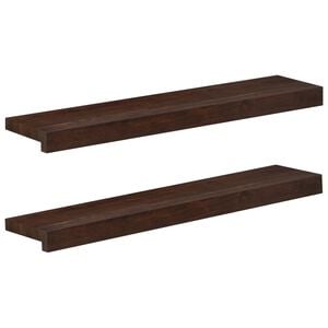 vidaXL Appuis de fen&ecirc;tre 2 pc Marron fonc&eacute; 70 x 15 x 2 cm