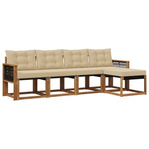 vidaXL Ensemble de canap&eacute;s d'ext&eacute;rieur 5 pc Naturel et Beige