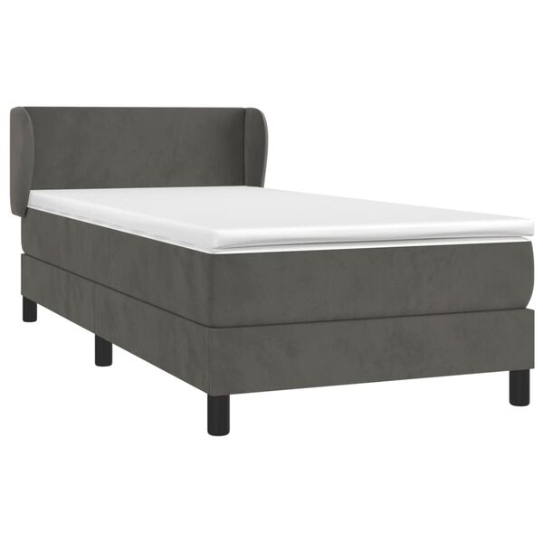 vidaXL Sommier &agrave; lattes de lit avec matelas Gris fonc&eacute; 100x200 cm