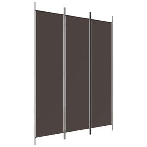 vidaXL Cloison de s&eacute;paration 3 panneaux Marron 150x200 cm Tissu