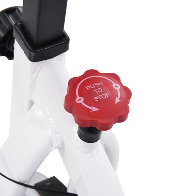 vidaXL Vélo d'appartement avec capteurs de pouls Blanc et rouge