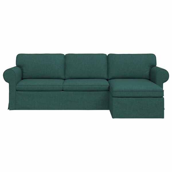 vidaXL Canap&eacute; Vert fonc&eacute; 215 x 138 x 80 cm tissu
