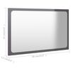 vidaXL Miroir de salle de bain Gris brillant 60x1,5x37 cm Agglom&eacute;r&eacute;