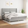 vidaXL Sommier &agrave; lattes de lit avec matelas Gris clair 200x200cm Tissu