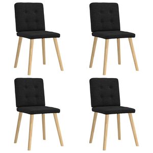 vidaXL Chaises &agrave; manger lot de 4 noir tissu