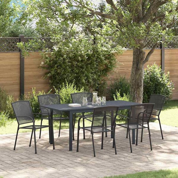 vidaXL Ensemble de salle &agrave; manger pour jardin 7 pcs Anthracite