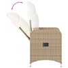 vidaXL Chaises inclinables de jardin lot de 2 avec table beige rotin