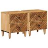 vidaXL Table de chevet 2 pi&egrave;ces Marron 40 x 33,5 x 46 cm