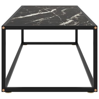 vidaXL Table basse Noir avec verre marbre noir 120x50x35 cm