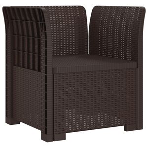 vidaXL Fauteuil 1 place look rotin PP Marron