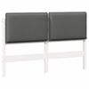 vidaXL T&ecirc;te de lit capitonn&eacute;e Blanc et gris clair 140 cm Pin massif