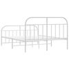 vidaXL Cadre de lit métal sans matelas et pied de lit blanc 183x213 cm