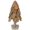vidaXL Sapin de No&euml;l avec support Marron 60 cm Bois de teck solide