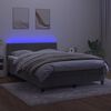 vidaXL Sommier &agrave; lattes de lit avec matelas LED Gris clair 140x190 cm