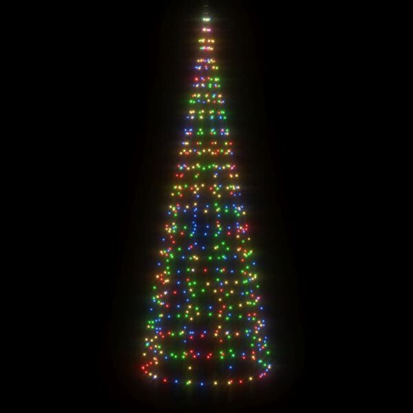 vidaXL Sapin de Noël à LED sur mât de drapeau 550 LED coloré 300 cm
