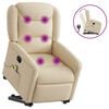 vidaXL Fauteuil inclinable de massage Cr&egrave;me Tissu