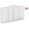 vidaXL Paniers &agrave; gabions arqu&eacute;s 4 pcs 300x50x160/180 cm fer galvanis&eacute;
