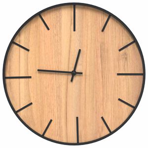 vidaXL Horloge murale marron &Oslash;39 cm fer et bois d'ing&eacute;nierie