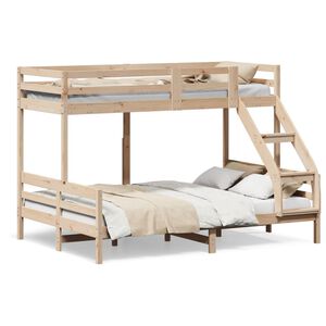 vidaXL Lit superpos&eacute; sans matelas 90x200/140x200 cm bois massif