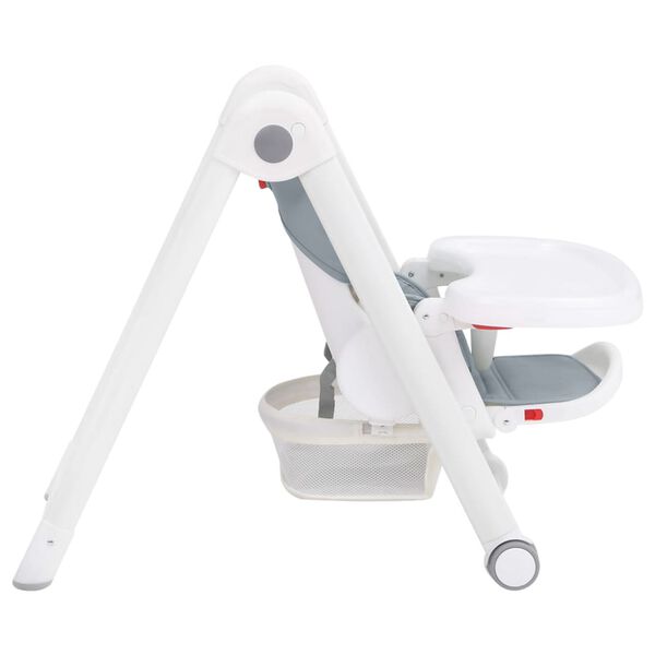 vidaXL Chaise haute b&eacute;b&eacute; Gris clair Aluminium