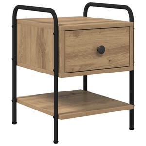 vidaXL Table de chevet Ch&ecirc;ne artisanal Bois d'ing&eacute;nierie