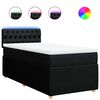 vidaXL Sommier &agrave; lattes de lit avec matelas Noir 90x190 cm Tissu