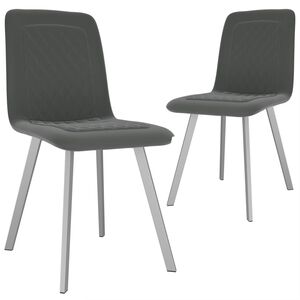 vidaXL Chaises &agrave; manger lot de 2 gris velours