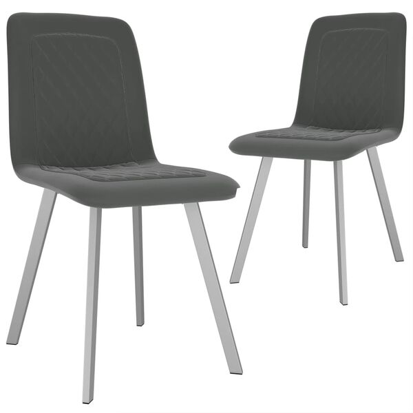 vidaXL Chaises &agrave; manger lot de 2 gris velours