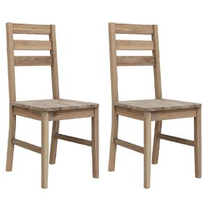 vidaXL Chaises &agrave; manger lot de 2 bois d'acacia solide