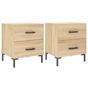vidaXL Tables de chevet 2 pcs ch&ecirc;ne sonoma 40x35x47,5 cm