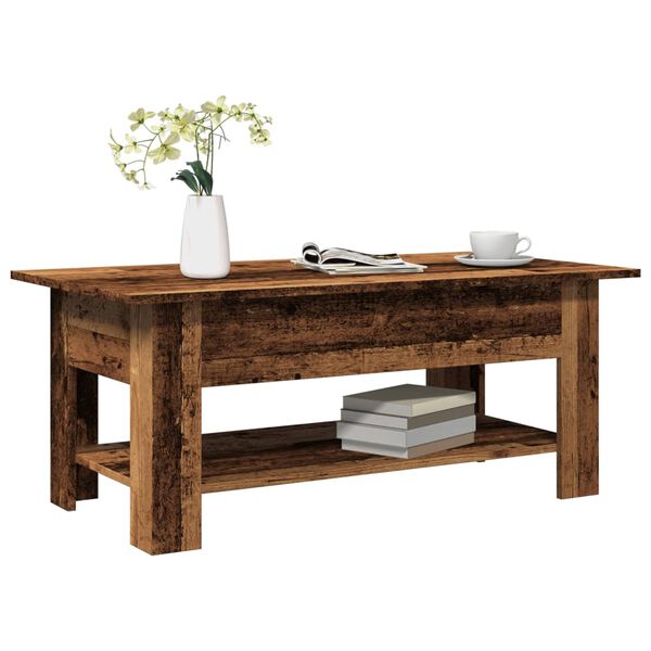 vidaXL Table basse vieux bois 102x55x42 cm bois d'ing&eacute;nierie