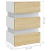 vidaXL Table de chevet &agrave; LED Blanc et ch&ecirc;ne sonoma 45x35x67 cm