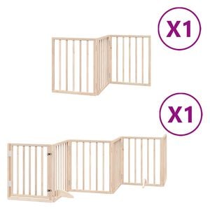 vidaXL Barri&egrave;re pour chiens avec porte pliable 9panneaux bois peuplier
