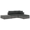 vidaXL Salon de jardin 4 pcs avec coussins r&eacute;sine tress&eacute;e gris