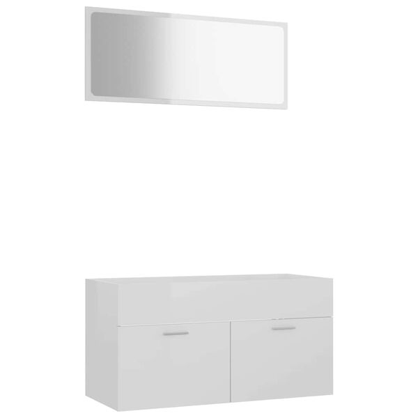 vidaXL Ensemble de meubles de salle de bain 2 pcs blanc brillant