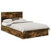 vidaXL Lit de Rangement Ch&ecirc;ne fum&eacute; 120 x 200 cm Bois d'ing&eacute;nierie