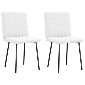 vidaXL Chaises &agrave; manger lot de 2 blanc similicuir