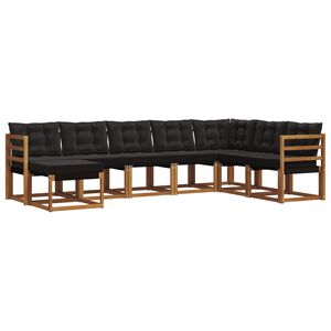 vidaXL Ensemble de canap&eacute;s d'ext&eacute;rieur 8 pc Naturel et Noir