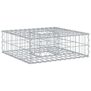vidaXL Lit sur&eacute;lev&eacute; gabion 60 x 60 x 20 cm Acier galvanis&eacute; Argent&eacute;